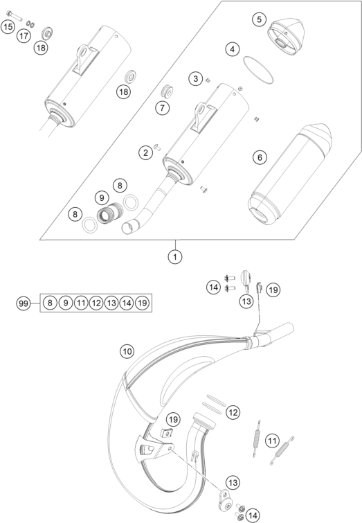 SISTEMA DE ESCAPE PARA 85 SX 1714 2024 EU