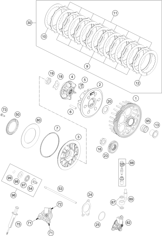 EMBRAGUE PARA 250 EXC F 2021 EU