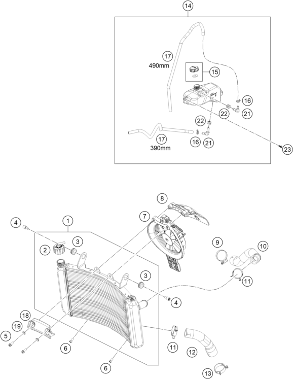 SISTEMA DE REFRIGERACION PARA 890 DUKE BLACK 2021 EU