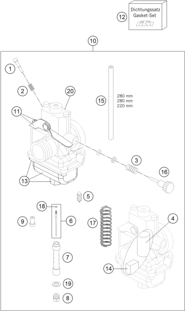 CARBURADOR PARA 65 SX 2024