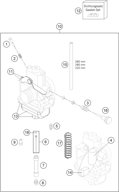 CARBURADOR PARA 65 SX 2021 EU