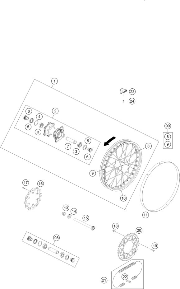 RUEDA TRASERA PARA FREERIDE E XC 2021 EU