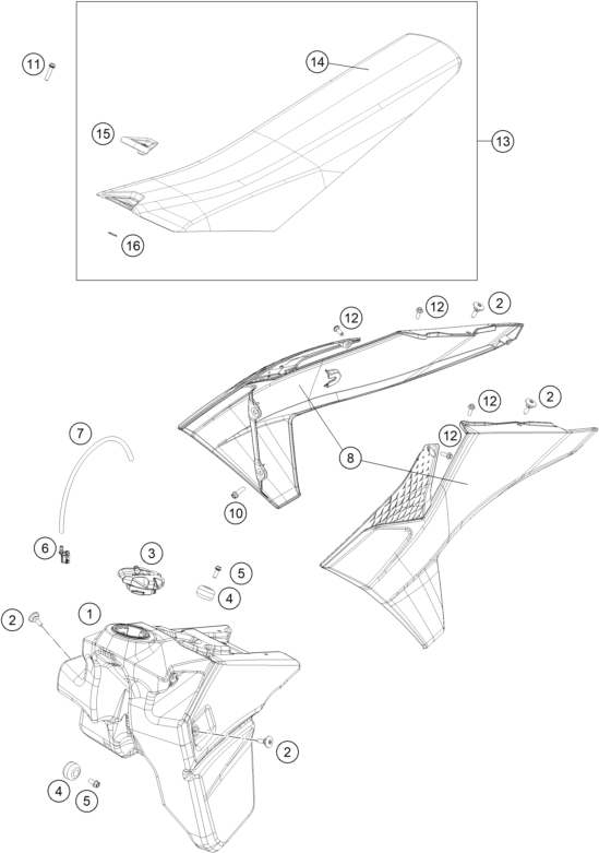 TANQUE ASIENTO PARA 125 XC 2025