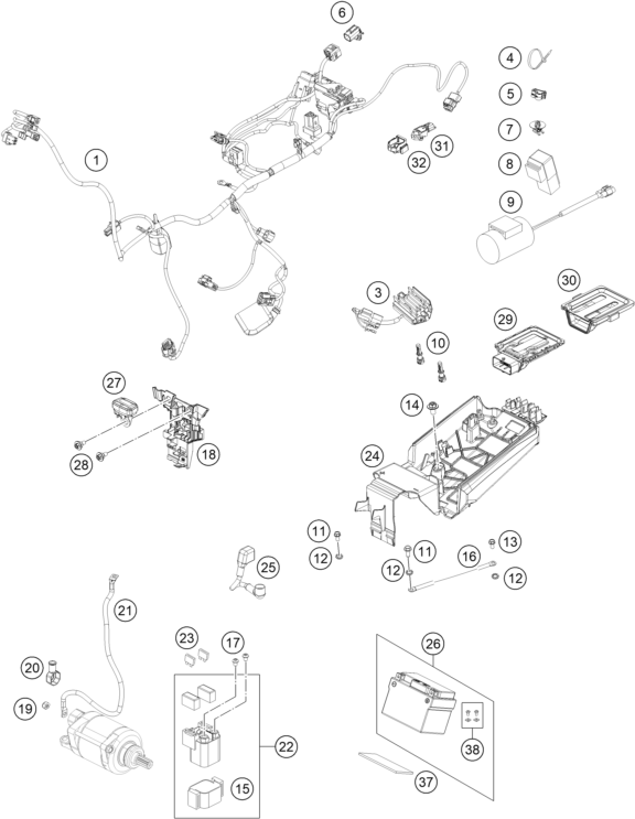 ARNES DE CABLEADO PARA 125 SX 2024 EU