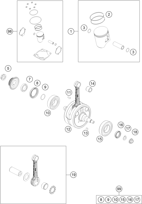 CIGUENAL PISTON PARA 250 SX 2025 EU