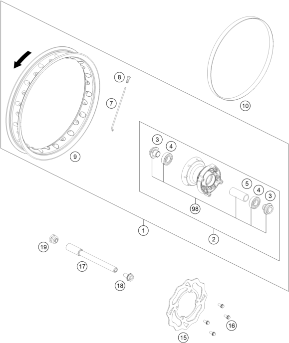 RUEDA DELANTERA PARA 50 SX 2024