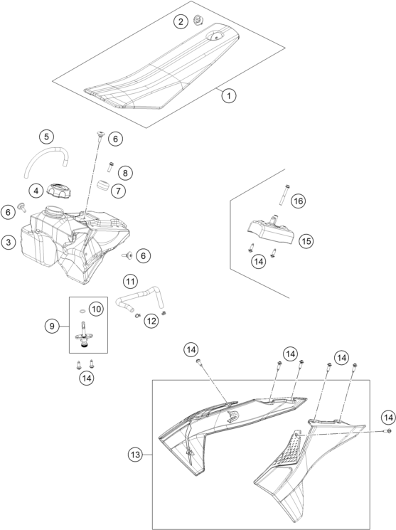 TANQUE ASIENTO PARA 50 SX 2024