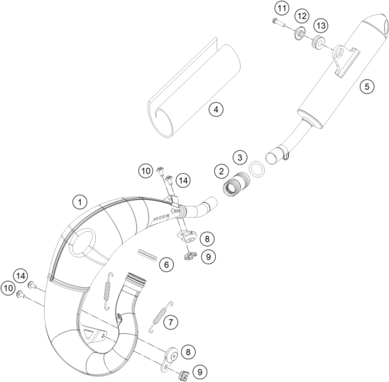 SISTEMA DE ESCAPE PARA 65 SX 2024