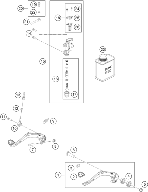 SISTEMA DE FRENO TRASERO PARA 50 SX 2024