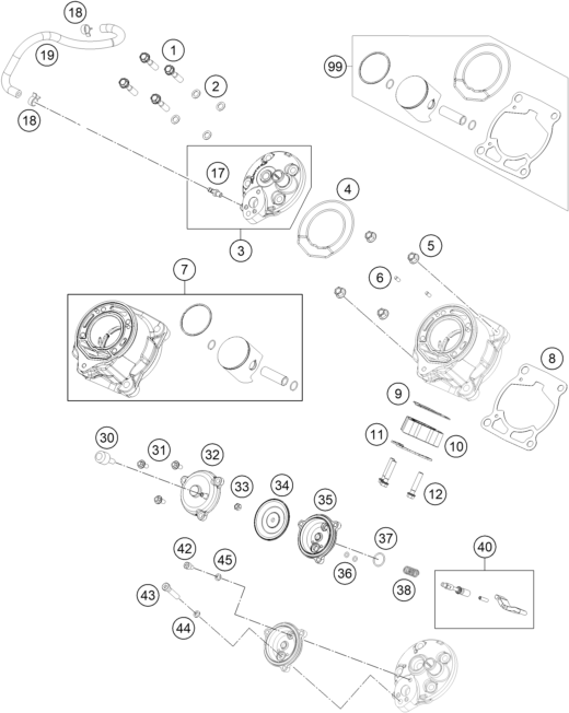 CILINDRO CULATA DEL CILINDRO PARA 65 SX 2025