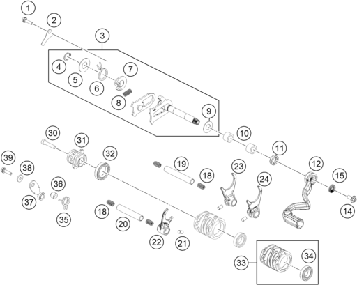 MECANISMO DE SELECCION PARA 65 SX 2024