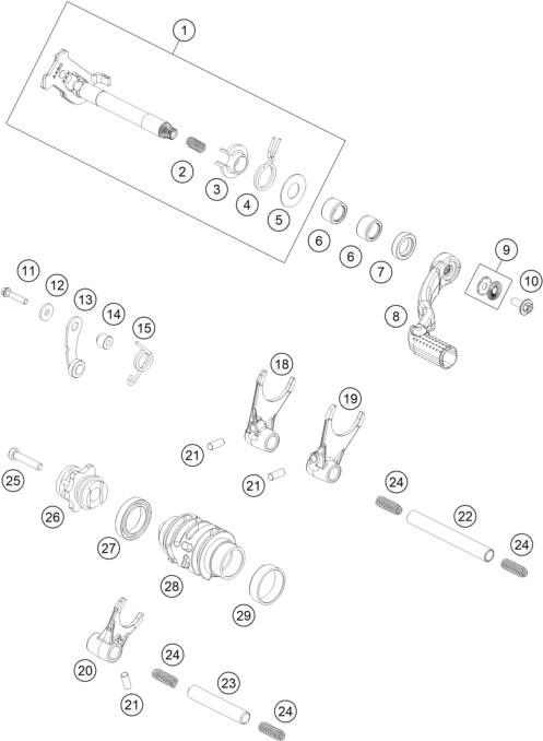 MECANISMO DE SELECCION PARA 125 SX 2024 EU