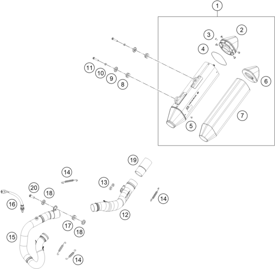 SISTEMA DE ESCAPE PARA 250 EXC F 2024 EU