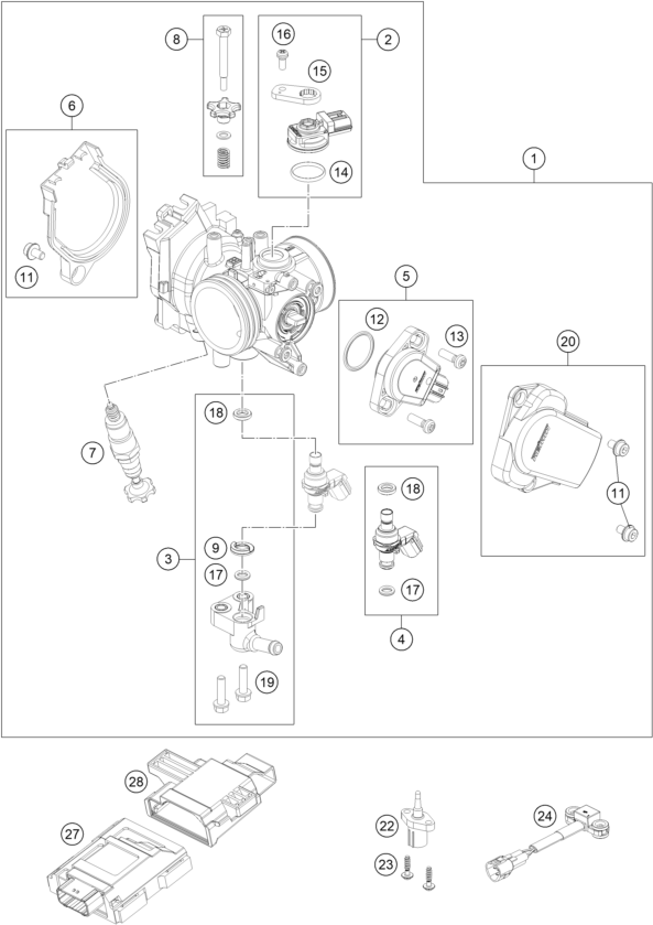 CUERPO DE LA VALVULA DE MARIPOSA PARA 350 EXC F 2024 EU