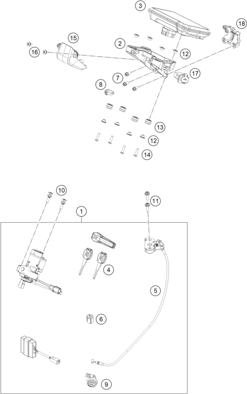 INSTRUMENTOS  SISTEMA DE BLOQUEO PARA 990 DUKE BLACK 2024 EU