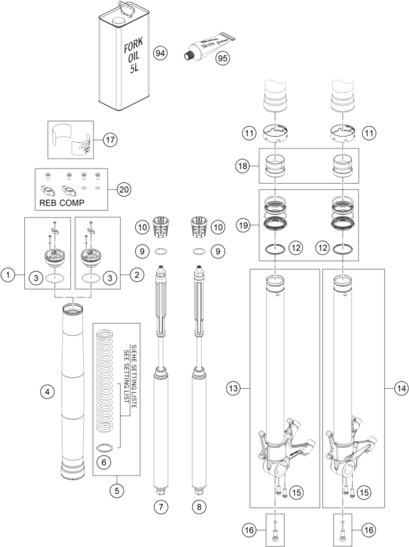 HORQUILLA TELESCOPICA PARA 1390 SUPER DUKE R BLACK 2024 EU