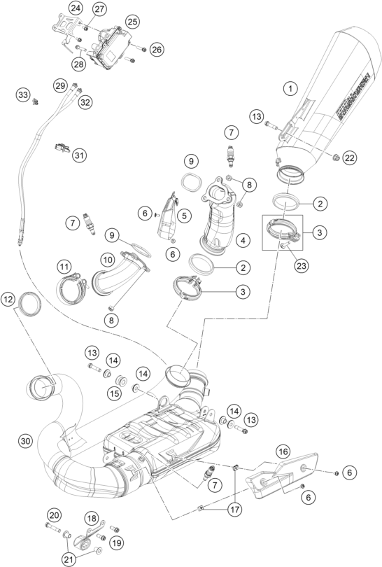 SISTEMA DE ESCAPE PARA 1390 SUPER DUKE R BLACK 2024 EU