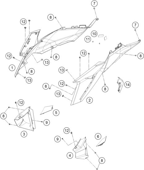 CUBIERTA LATERAL PARA 1390 SUPER DUKE R BLACK 2024 EU