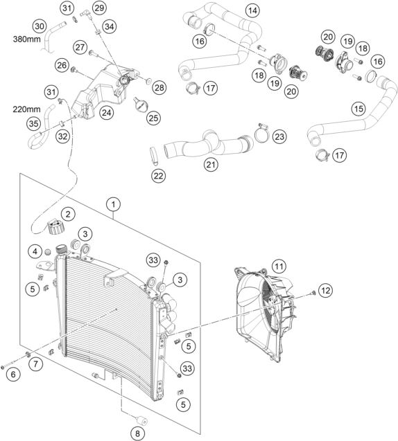 SISTEMA DE REFRIGERACION PARA 1390 SUPER DUKE R BLACK 2024 EU