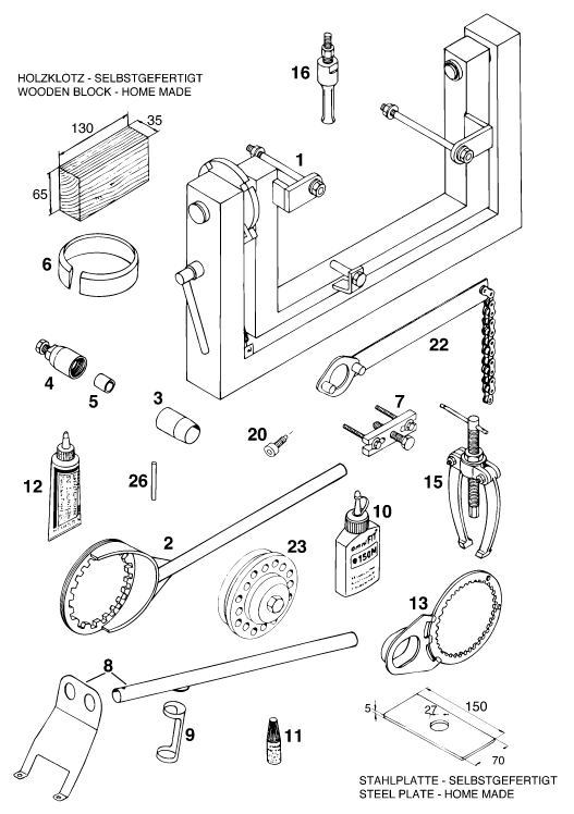 HERRAMIENTAS ESPECIALES MOTOR PARA 400 DUKE 20KW EU