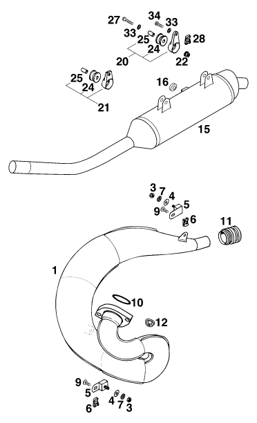 SISTEMA DE ESCAPE PARA 125 LC2 100 EUROPA 96 EU