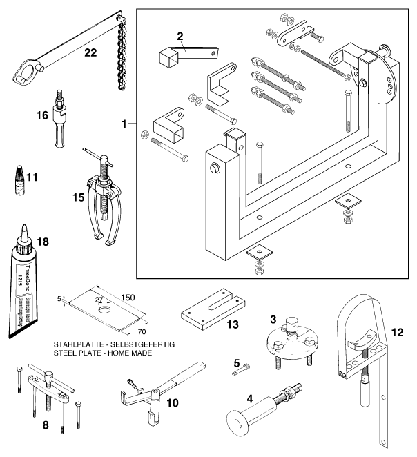 HERRAMIENTAS ESPECIALES MOTOR PARA 125 STING 97 EU