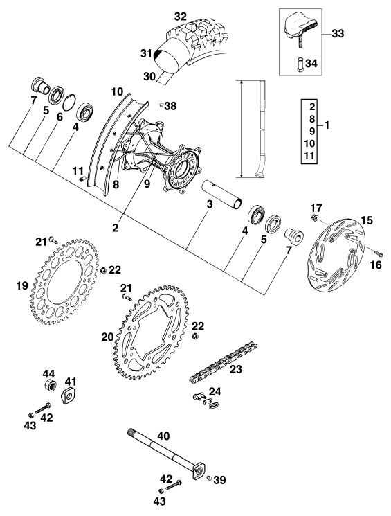 RUEDA TRASERA PARA 125 EGS MO 6KW EU