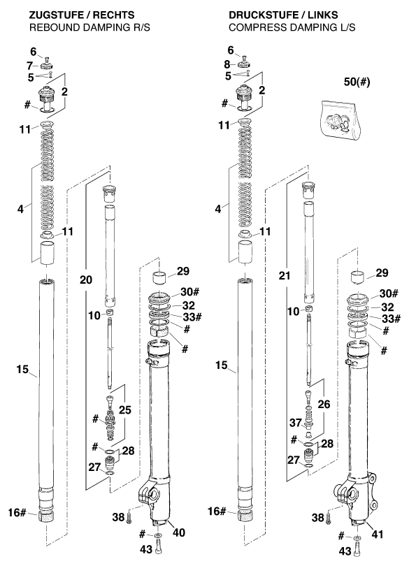 HORQUILLA TELESCOPICA PARA 300 EGS MO 12KW EU