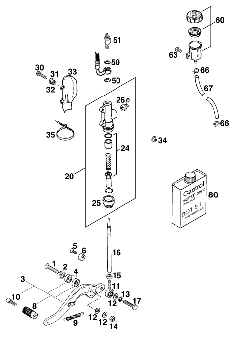 SISTEMA DE FRENO TRASERO PARA 620 DUKE E 37KW EU