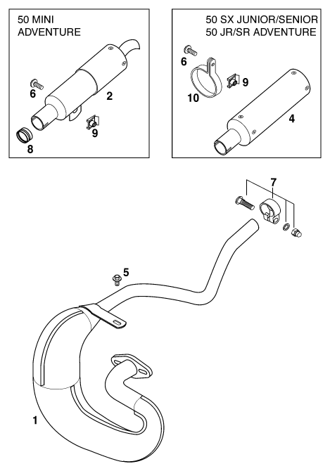 SISTEMA DE ESCAPE PARA 50 MINI ADVENTURE 99 EU