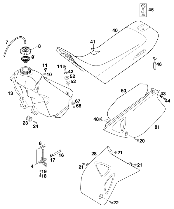 TANQUE ASIENTO PARA 400 SX C EU